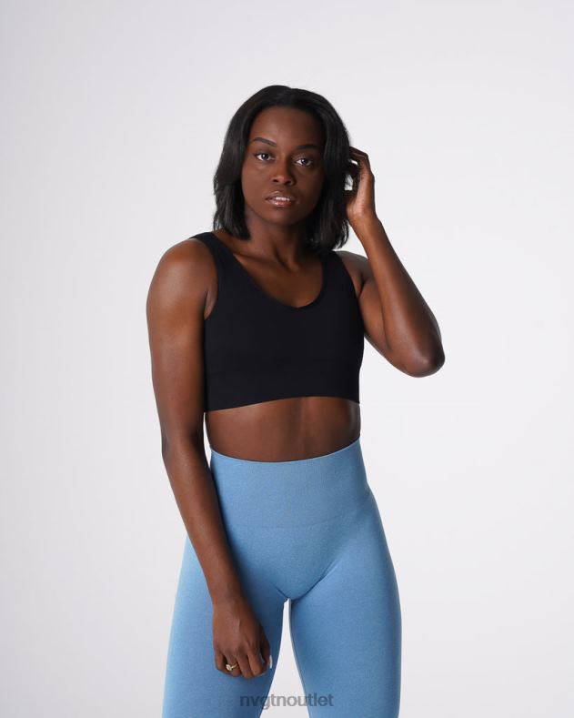 Fitness NVGTN Erhöhen Sie den nahtlosen BH Schwarz Frauen 86ZJB68