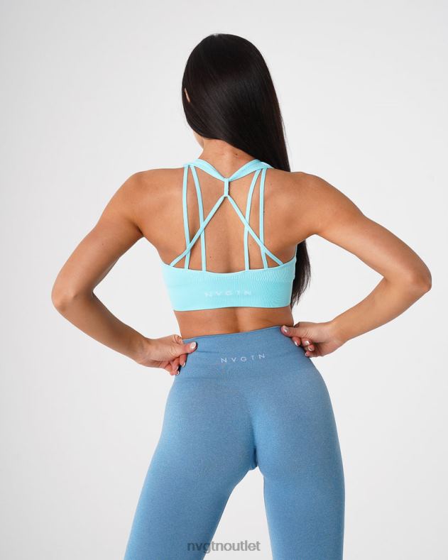 Fitness NVGTN Galaxie gerippter nahtloser BH Aqua Frauen 86ZJB67