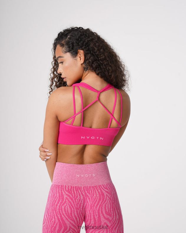 Fitness NVGTN Galaxie gerippter nahtloser BH Fuchsie Frauen 86ZJB64
