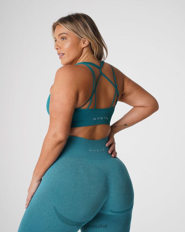 Fitness NVGTN Galaxie gerippter nahtloser BH blaugrün Frauen 86ZJB65