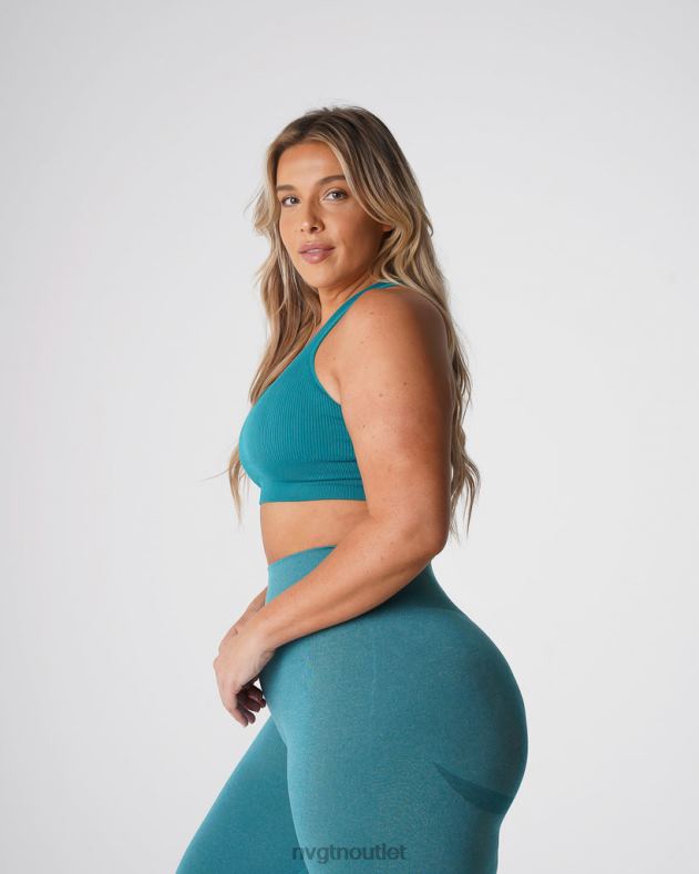 Fitness NVGTN Galaxie gerippter nahtloser BH blaugrün Frauen 86ZJB65