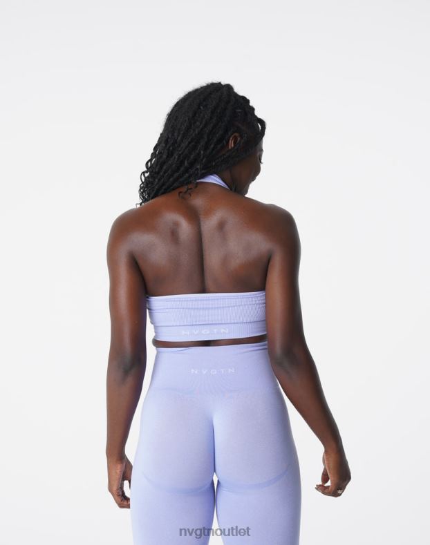 Fitness NVGTN Grenzenloser, gerippter, nahtloser Neckholder-BH Immergrün Frauen 86ZJB204
