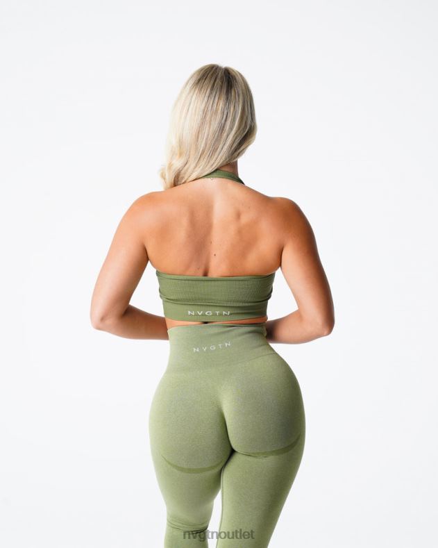 Fitness NVGTN Grenzenloser, gerippter, nahtloser Neckholder-BH Wiese Frauen 86ZJB148