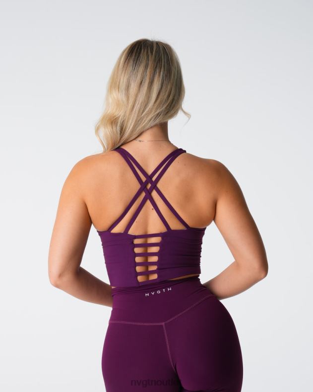 Fitness NVGTN Matrix-BH-Oberteil Pflaume Frauen 86ZJB121