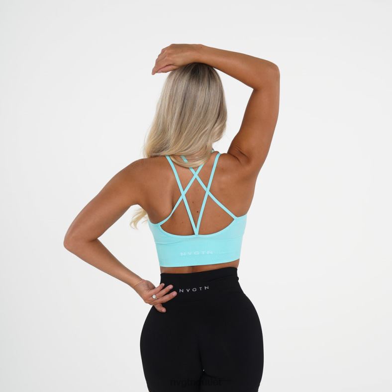 Fitness NVGTN Nahtloser Flourish-BH Aqua Frauen 86ZJB241