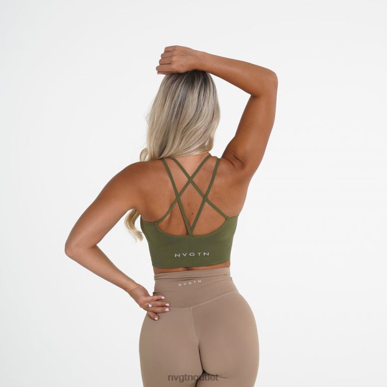 Fitness NVGTN Nahtloser Flourish-BH Khakigrün Frauen 86ZJB240