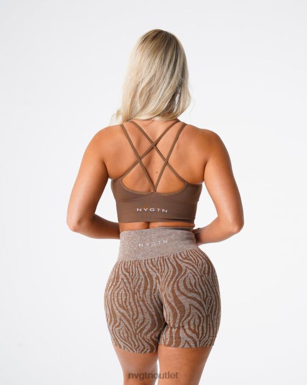 Fitness NVGTN Nahtloser Flourish-BH Mokka Frauen 86ZJB56