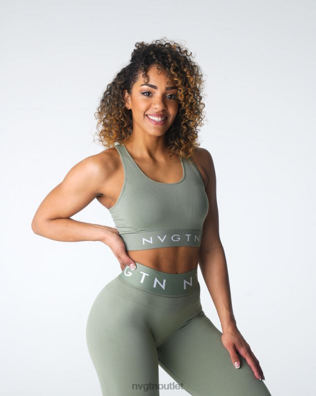 Fitness NVGTN Nahtloser Legacy-Sport-BH Salbeigrün Frauen 86ZJB31