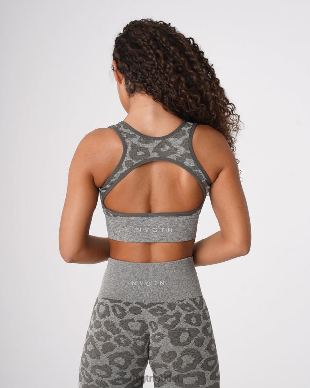 Fitness NVGTN Nahtloser Leoparden-Eclipse-BH Khakigrün Frauen 86ZJB219