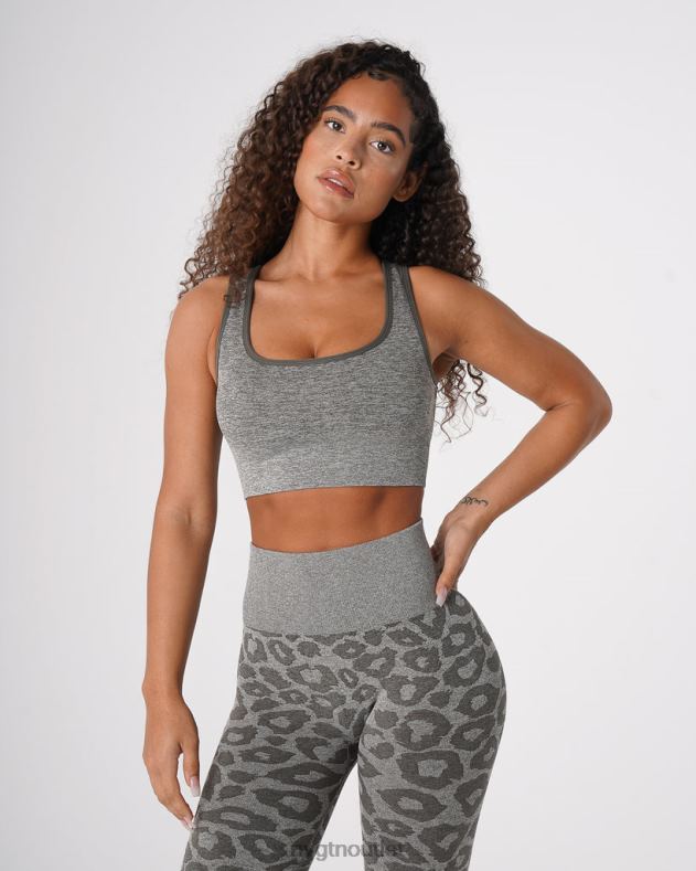 Fitness NVGTN Nahtloser Leoparden-Eclipse-BH Khakigrün Frauen 86ZJB219
