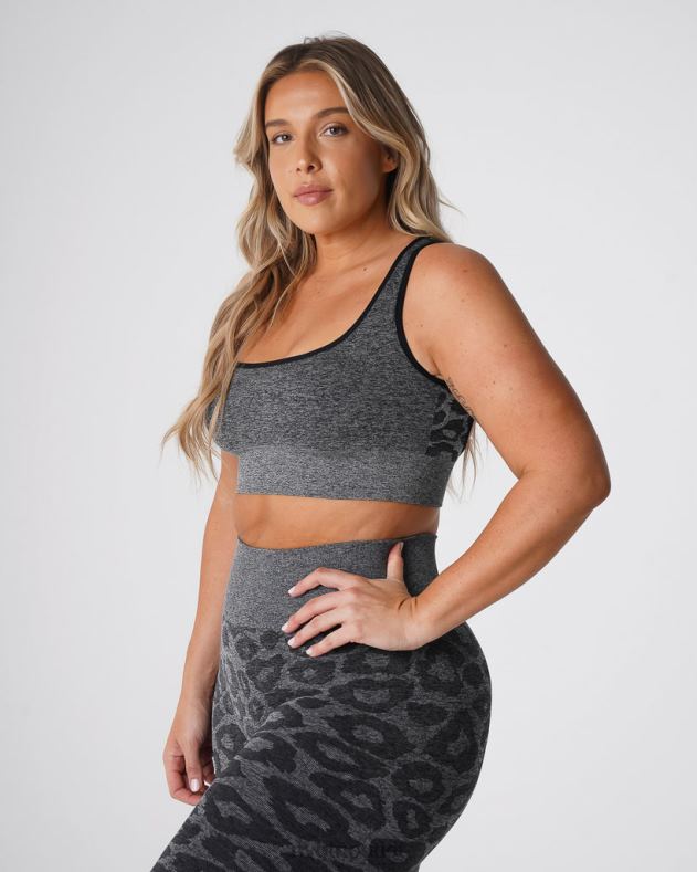 Fitness NVGTN Nahtloser Leoparden-Eclipse-BH schwarz gesprenkelt Frauen 86ZJB213