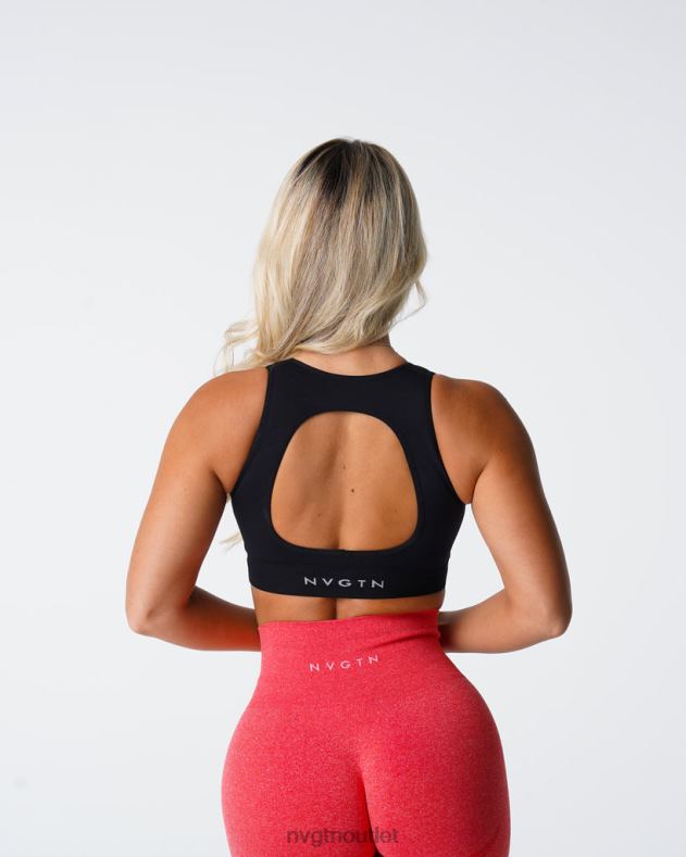 Fitness NVGTN Nahtloser Verfolgungs-BH Schwarz Frauen 86ZJB199
