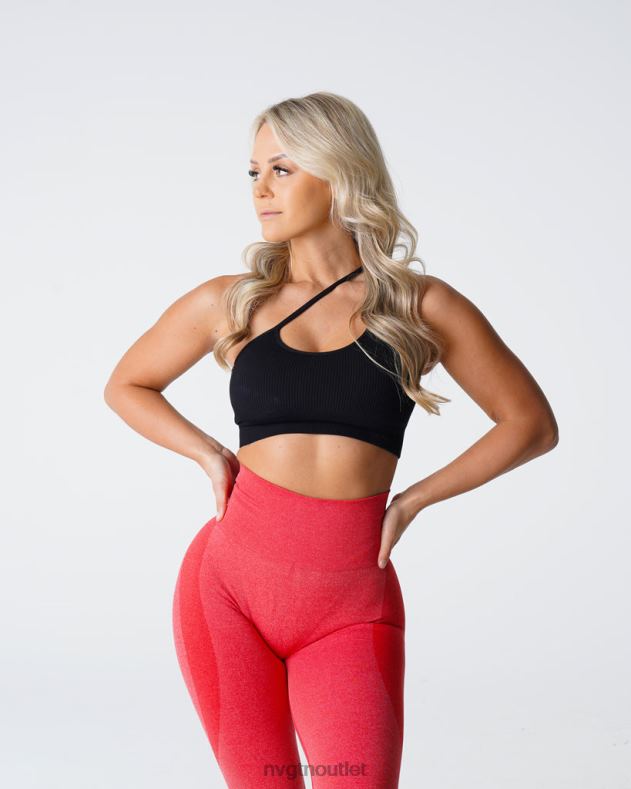 Fitness NVGTN Stromlinienförmiger, nahtloser BH Schwarz Frauen 86ZJB124