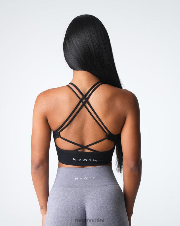 Fitness NVGTN Tugend nahtloser BH Schwarz Frauen 86ZJB9