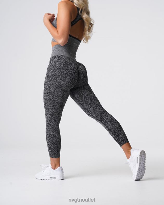 Fitness NVGTN Nahtlose Leggings aus Schlangenleder schwarz gesprenkelt Frauen 86ZJB678