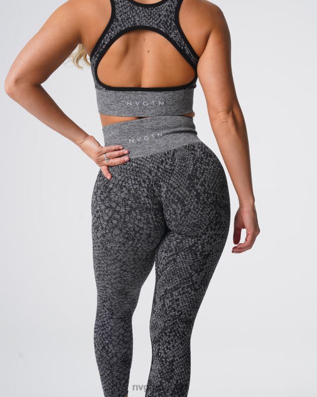Fitness NVGTN Nahtlose Leggings aus Schlangenleder schwarz gesprenkelt Frauen 86ZJB678