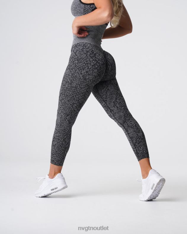 Fitness NVGTN Nahtlose Leggings aus Schlangenleder schwarz gesprenkelt Frauen 86ZJB678