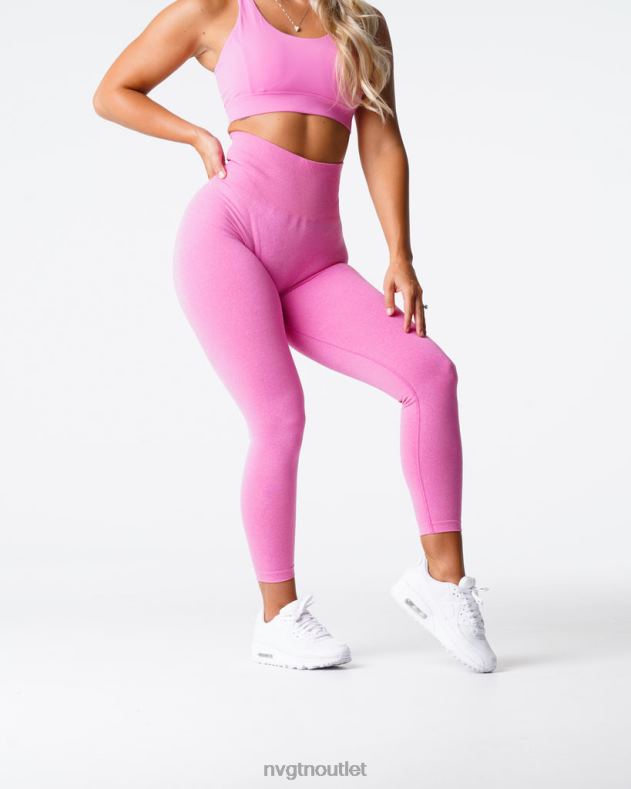 Fitness NVGTN Nahtlose Leggings mit Kurven Kaugummi rosa Frauen 86ZJB627