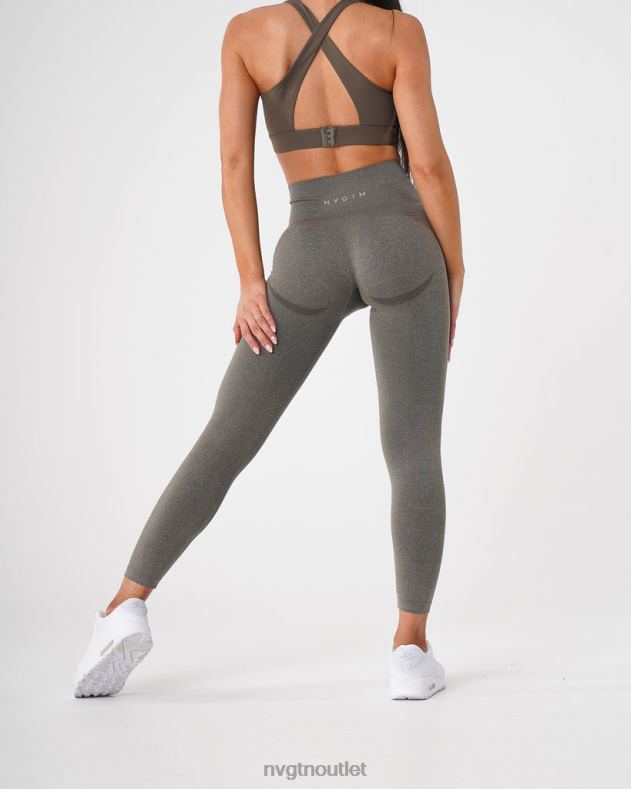 Fitness NVGTN Nahtlose Leggings mit Kurven Khakigrün Frauen 86ZJB628