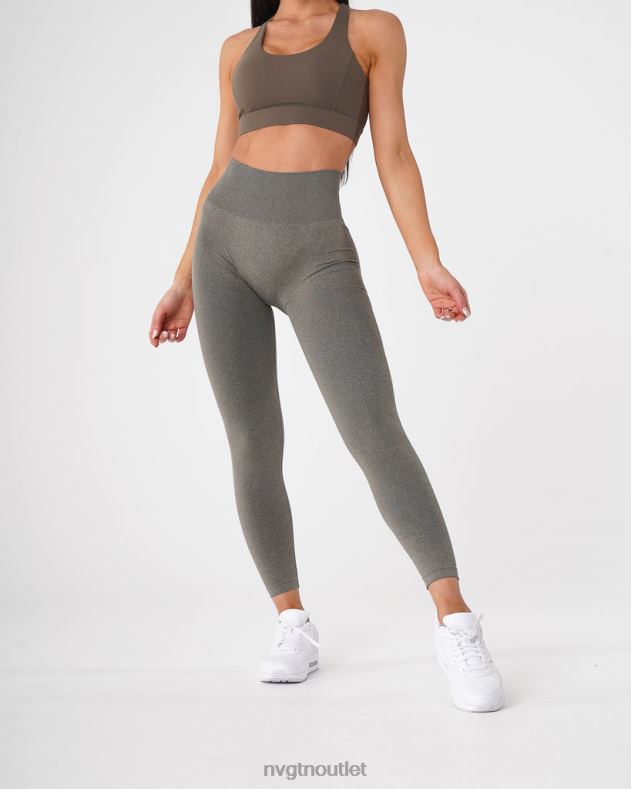 Fitness NVGTN Nahtlose Leggings mit Kurven Khakigrün Frauen 86ZJB628