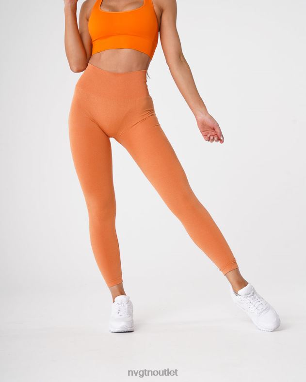 Fitness NVGTN Nahtlose Leggings mit Kurven Sonnenuntergang orange Frauen 86ZJB640