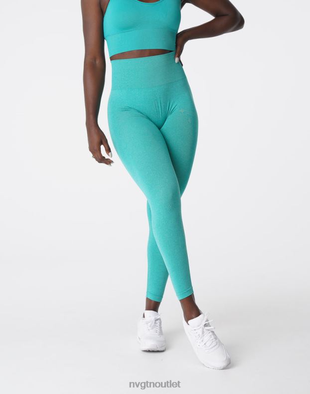 Fitness NVGTN Nahtlose Leggings mit Kurven Türkis Frauen 86ZJB625