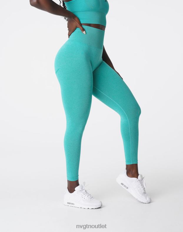 Fitness NVGTN Nahtlose Leggings mit Kurven Türkis Frauen 86ZJB625