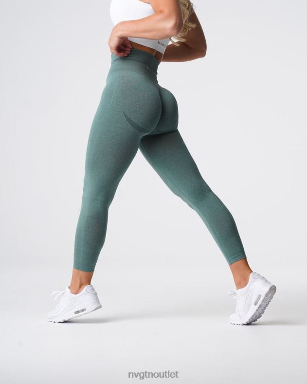 Fitness NVGTN Nahtlose Leggings mit Kurven Waldgrün Frauen 86ZJB613