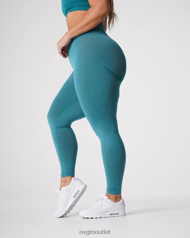 Fitness NVGTN Nahtlose Leggings mit Kurven blaugrün Frauen 86ZJB639