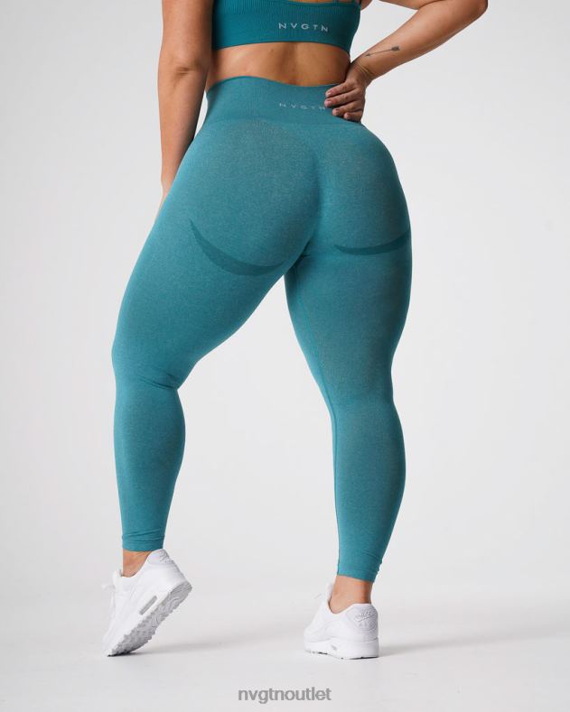 Fitness NVGTN Nahtlose Leggings mit Kurven blaugrün Frauen 86ZJB639