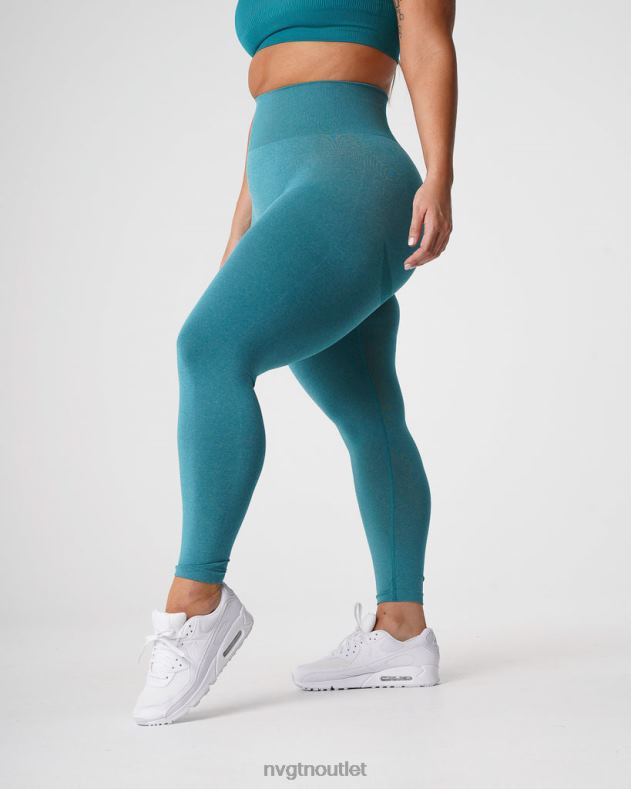 Fitness NVGTN Nahtlose Leggings mit Kurven blaugrün Frauen 86ZJB639