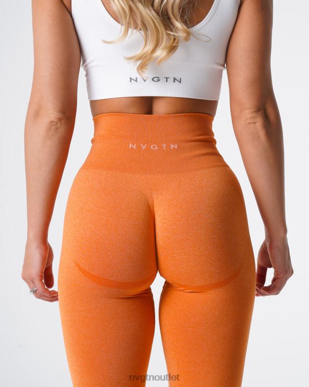 Fitness NVGTN Nahtlose Leggings mit Kurven gebranntes Orange Frauen 86ZJB614
