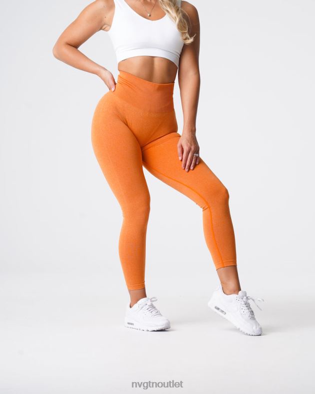 Fitness NVGTN Nahtlose Leggings mit Kurven gebranntes Orange Frauen 86ZJB614