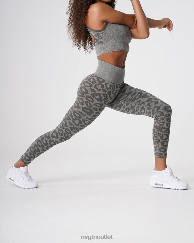 Fitness NVGTN Nahtlose Leggings mit Leopardenmuster Khakigrün Frauen 86ZJB685