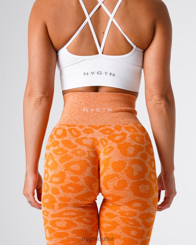 Fitness NVGTN Nahtlose Leggings mit Leopardenmuster gebranntes Orange Frauen 86ZJB682