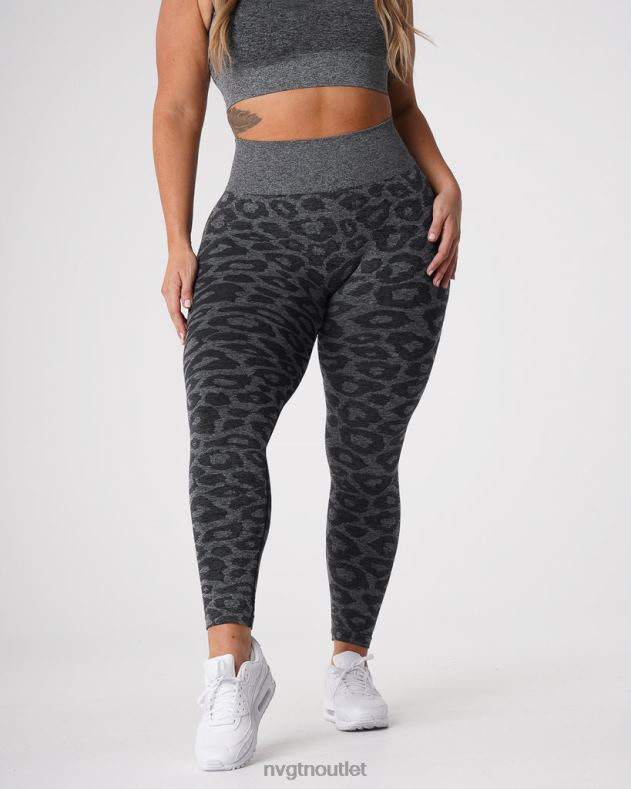 Fitness NVGTN Nahtlose Leggings mit Leopardenmuster schwarz gesprenkelt Frauen 86ZJB676