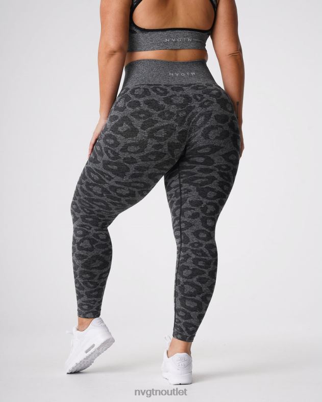 Fitness NVGTN Nahtlose Leggings mit Leopardenmuster schwarz gesprenkelt Frauen 86ZJB676