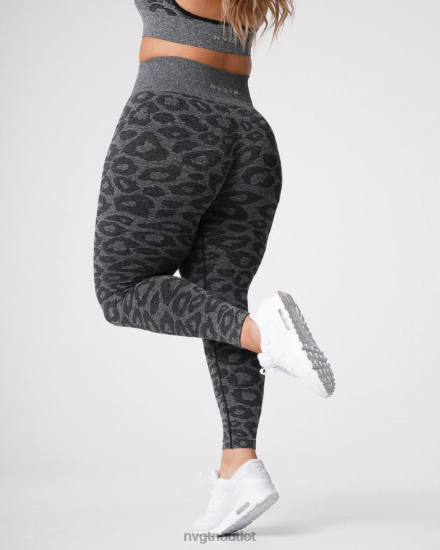 Fitness NVGTN Nahtlose Leggings mit Leopardenmuster schwarz gesprenkelt Frauen 86ZJB676