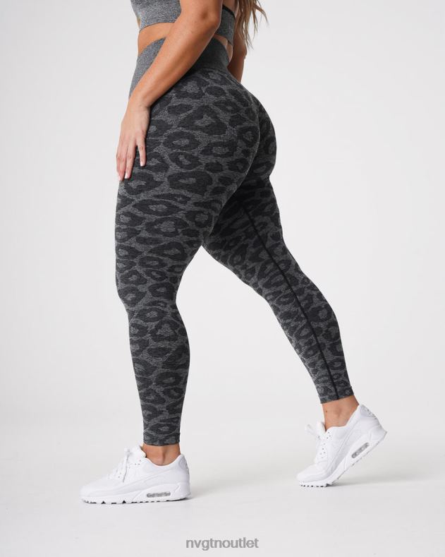 Fitness NVGTN Nahtlose Leggings mit Leopardenmuster schwarz gesprenkelt Frauen 86ZJB676