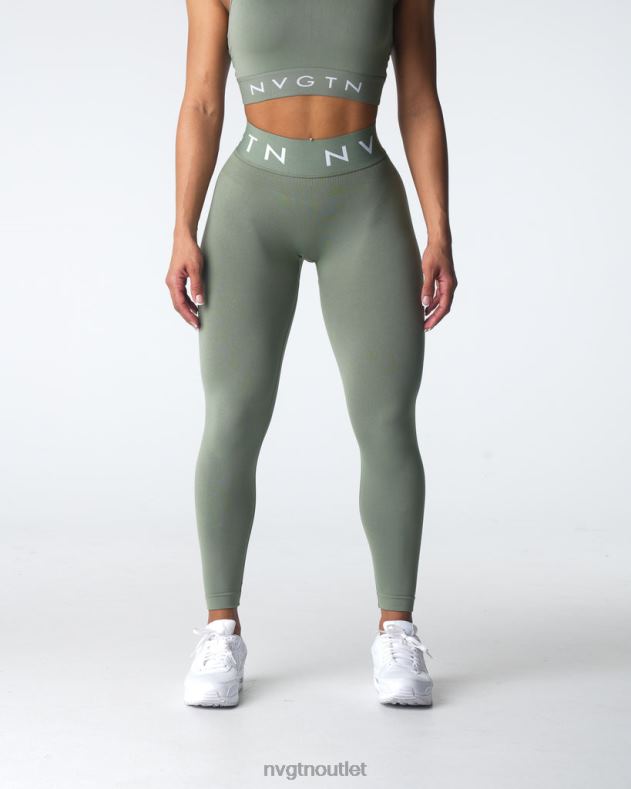 Fitness NVGTN Nahtlose Sport-Leggings Salbeigrün Frauen 86ZJB501