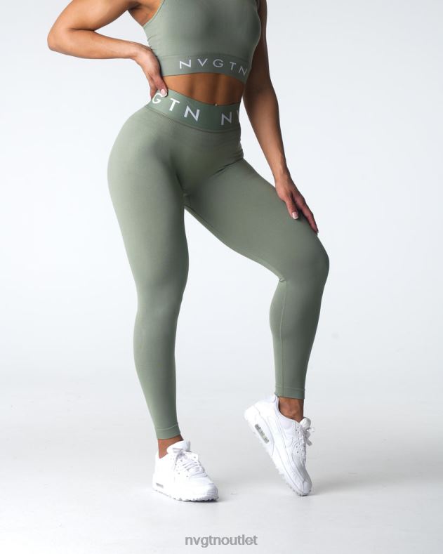Fitness NVGTN Nahtlose Sport-Leggings Salbeigrün Frauen 86ZJB501