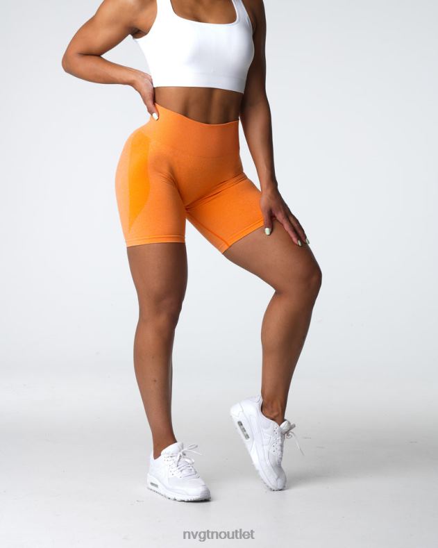 Fitness NVGTN Konturnahtlose Shorts Sonnenuntergang orange Frauen 86ZJB332