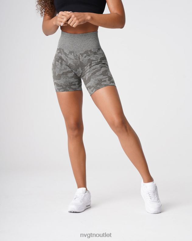 Fitness NVGTN Nahtlose Camo-Shorts Khakigrün Frauen 86ZJB440