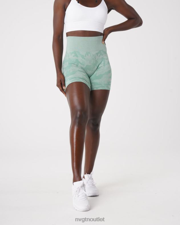Fitness NVGTN Nahtlose Camo-Shorts Salbeigrün Frauen 86ZJB442