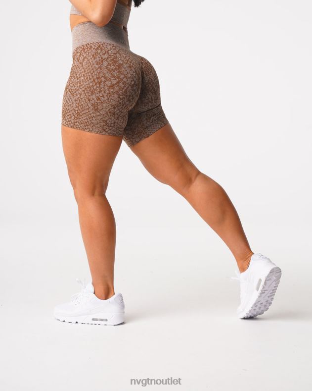 Fitness NVGTN Nahtlose Shorts aus Schlangenleder Mokka Frauen 86ZJB475