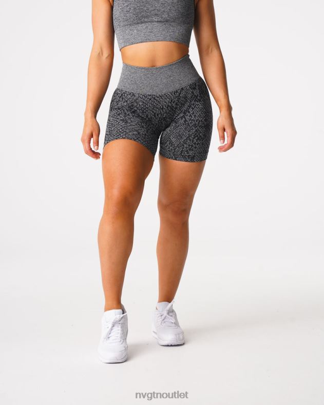 Fitness NVGTN Nahtlose Shorts aus Schlangenleder schwarz gesprenkelt Frauen 86ZJB473