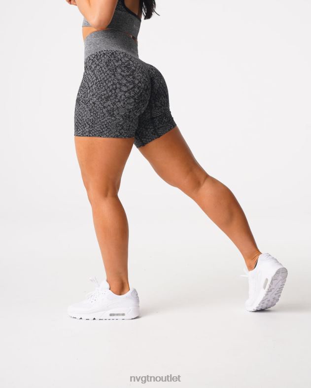 Fitness NVGTN Nahtlose Shorts aus Schlangenleder schwarz gesprenkelt Frauen 86ZJB473