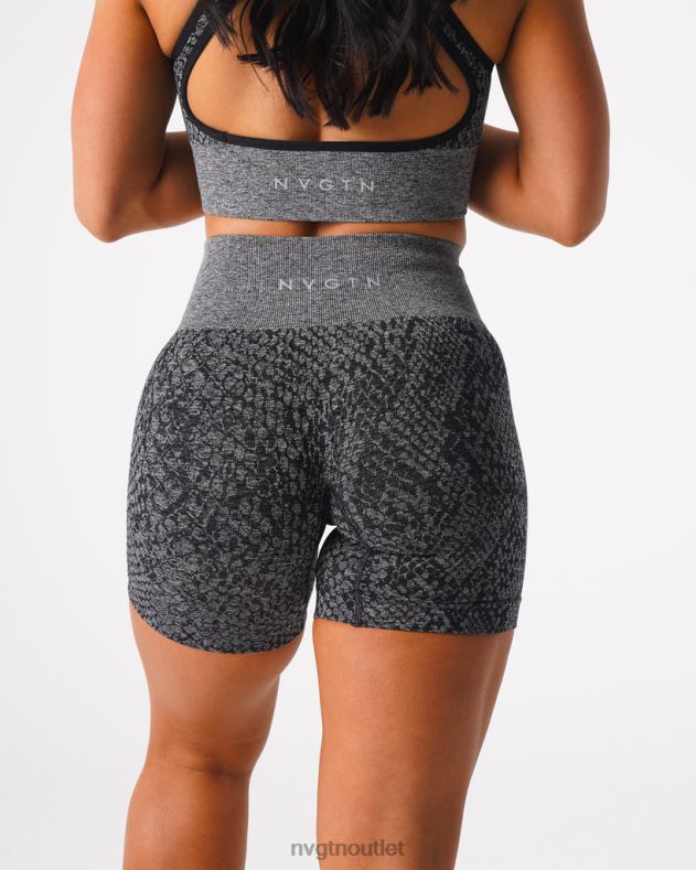 Fitness NVGTN Nahtlose Shorts aus Schlangenleder schwarz gesprenkelt Frauen 86ZJB473