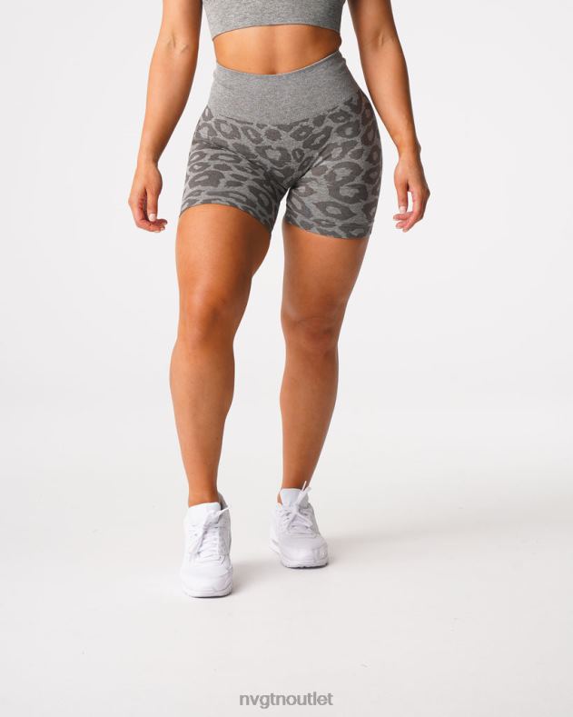 Fitness NVGTN Nahtlose Shorts mit Leopardenmuster Khakigrün Frauen 86ZJB468