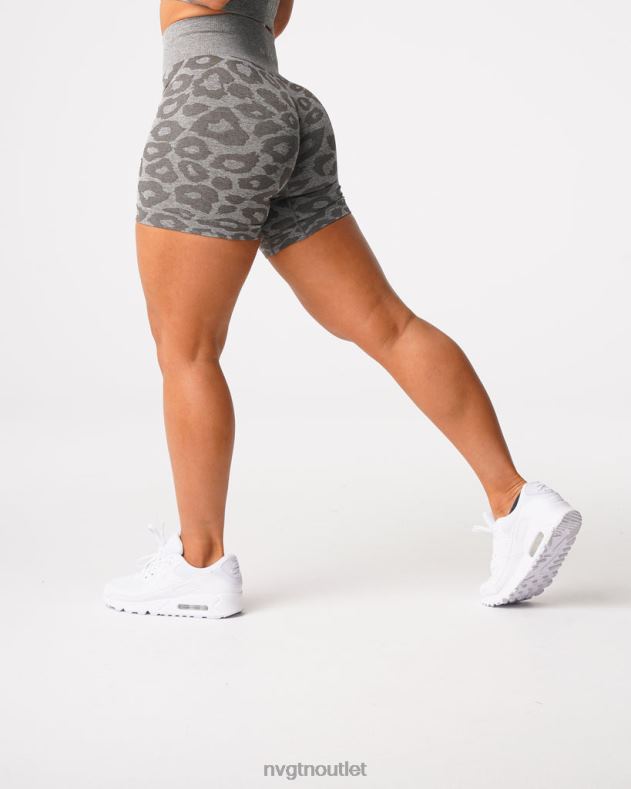 Fitness NVGTN Nahtlose Shorts mit Leopardenmuster Khakigrün Frauen 86ZJB468